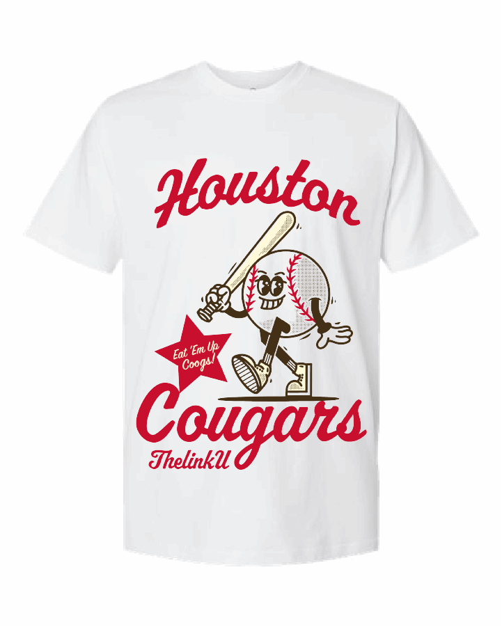 Retro Houston Cougars Baseball Tee