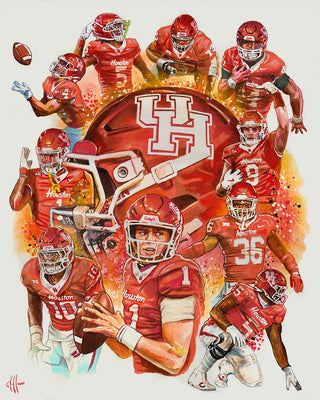 H-Town Grit - UH Football Print by Chris Hoffman Art